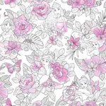 York Wallcoverings Disney Princess Royal Floral - Magenta Wallpaper | Buy Online York Wallcoverings Disney Princess Royal Floral wallpaper, color Magenta, SKU DI0965
