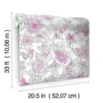 York Wallcoverings Disney Princess Royal Floral - Magenta Wallpaper | Buy Online York Wallcoverings Disney Princess Royal Floral wallpaper, color Magenta, SKU DI0965