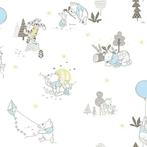 York Wallcoverings Disney Winnie the Pooh Playmates wallpaper, color Yellow, SKU DI0982