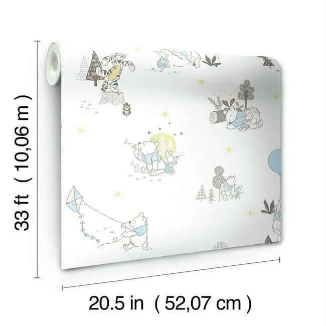 York Wallcoverings Disney Winnie the Pooh Playmates wallpaper, color Yellow, SKU DI0982