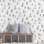 York Wallcoverings Dog's Life wallpaper, color Silver & Gold, SKU PSW1339RL