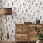 York Wallcoverings Dog's Life wallpaper, color Silver & Gold, SKU PSW1339RL