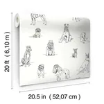 York Wallcoverings Dog's Life wallpaper, color Silver & Gold, SKU PSW1339RL