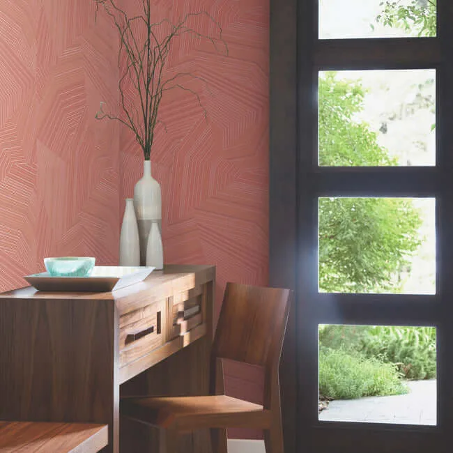 York Wallcoverings Dotted Maze - Desert Red Wallpaper | Buy Online York Wallcoverings Dotted Maze wallpaper, color Desert Red, SKU OI0611