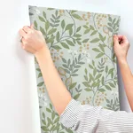 York Wallcoverings Eden Retreat wallpaper, color Green & Gold, SKU MN1840