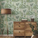 York Wallcoverings Eden Retreat wallpaper, color Green & Gold, SKU MN1840