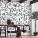 York Wallcoverings Eden Retreat wallpaper, color Pink & Teal, SKU MN1843