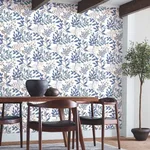 York Wallcoverings Eden Retreat wallpaper, color White & Blue, SKU MN1842