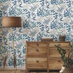 York Wallcoverings Eden Retreat wallpaper, color White & Blue, SKU MN1842