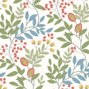 York Wallcoverings Eden Retreat wallpaper, color White & Multi, SKU MN1841