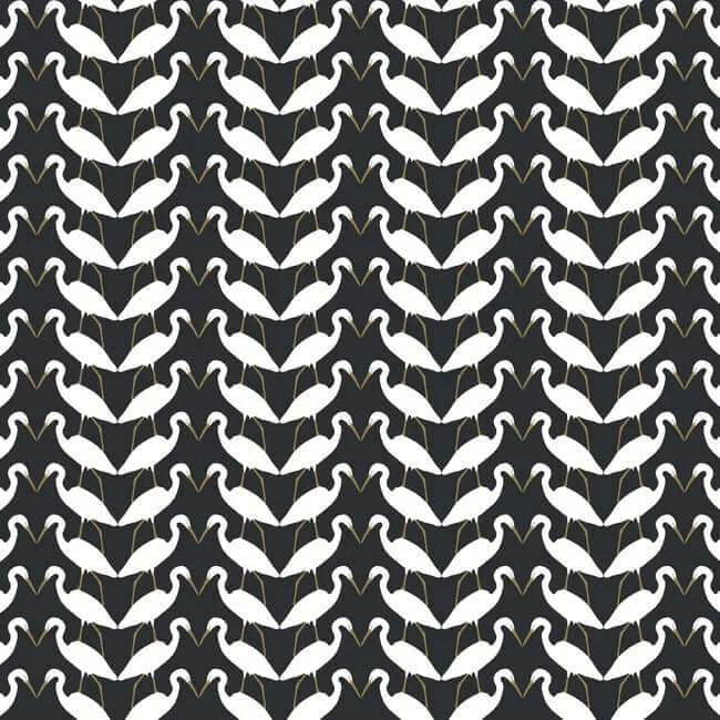 York Wallcoverings Elegant Birds wallpaper, color Black & Gold Metallic, SKU PSW1345RL