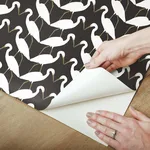 York Wallcoverings Elegant Birds wallpaper, color Black & Gold Metallic, SKU PSW1345RL