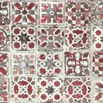 York Wallcoverings Encaustic Tile wallpaper, color Red, SKU PSW1300RL