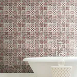 York Wallcoverings Encaustic Tile wallpaper, color Red, SKU PSW1300RL