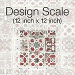 York Wallcoverings Encaustic Tile wallpaper, color Red, SKU PSW1300RL