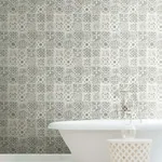 York Wallcoverings Ecaustic Tile - Grey Wallpaper | Buy Online York Wallcoverings Ecaustic Tile wallpaper, color Grey, SKU PSW1301RL