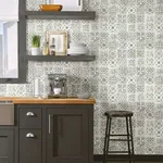 York Wallcoverings Ecaustic Tile - Grey Wallpaper | Buy Online York Wallcoverings Ecaustic Tile wallpaper, color Grey, SKU PSW1301RL