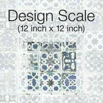 York Wallcoverings Encaustic Tile wallpaper, color Blue, SKU PSW1302RL