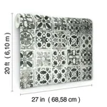 York Wallcoverings Encaustic Tile - Black Wallpaper | Buy Online York Wallcoverings Encaustic Tile wallpaper, color Black, SKU PSW1303RL