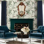 York Wallcoverings Enchanted Fern wallpaper, color Green & Red, SKU GR5993