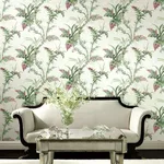 York Wallcoverings Enchanted Fern wallpaper, color Green & Red, SKU GR5993