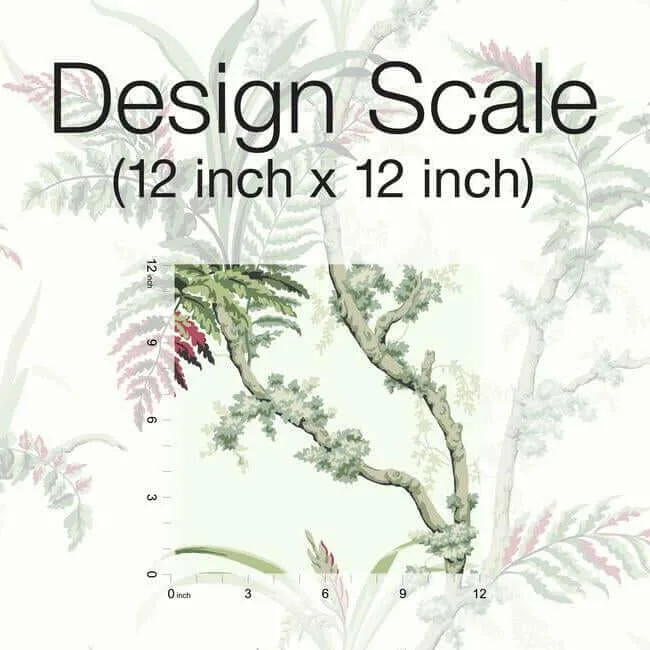 York Wallcoverings Enchanted Fern wallpaper, color Green & Red, SKU GR5993