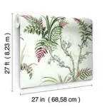 York Wallcoverings Enchanted Fern wallpaper, color Green & Red, SKU GR5993