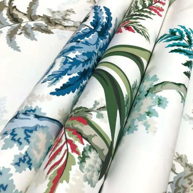 York Wallcoverings Enchanted Fern wallpaper, color Green & Red, SKU GR5993