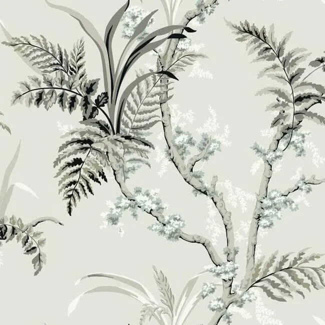 York Wallcoverings Enchanted Fern wallpaper, color Grey & Beige, SKU GR5995