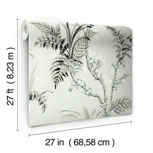 York Wallcoverings Enchanted Fern - Grey & Beige Wallpaper | Buy Online York Wallcoverings Enchanted Fern wallpaper, color Grey & Beige, SKU GR5995