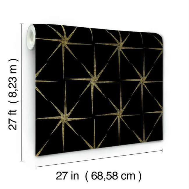 York Wallcoverings Evening Stars wallpaper, color Black, SKU GR5941