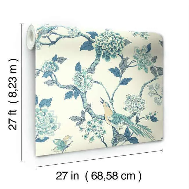 York Wallcoverings Fanciful - Blue & White Wallpaper | Buy Online York Wallcoverings Fanciful wallpaper, color Blue & White, SKU AF1900