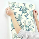 York Wallcoverings Fanciful - Blue & White Wallpaper | Buy Online York Wallcoverings Fanciful wallpaper, color Blue & White, SKU AF1900