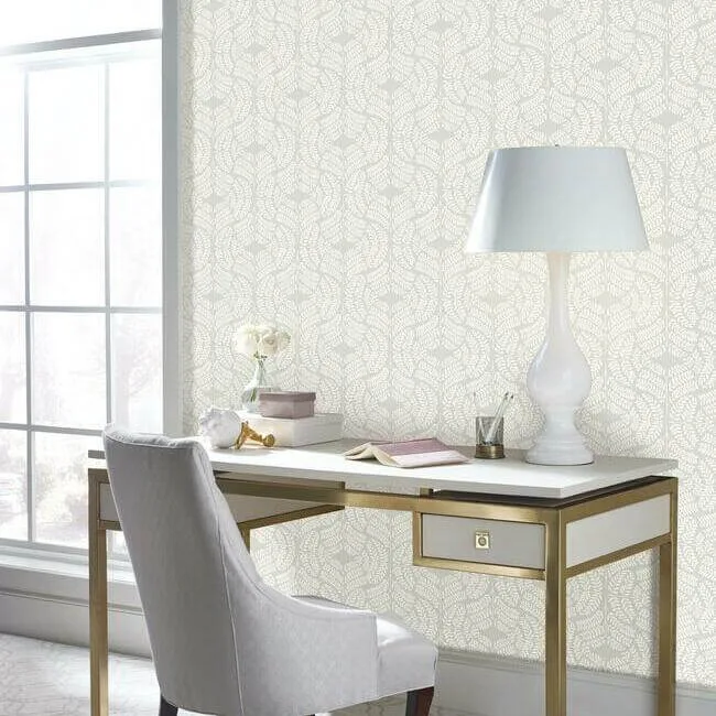 York Wallcoverings Fern Tile - Light Grey Wallpaper | Buy Online York Wallcoverings Fern Tile wallpaper, color Light Grey, SKU TL1945