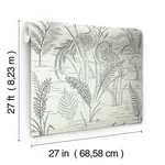 York Wallcoverings Fernwater Cranes - Black & Grey Wallpaper | Buy Online York Wallcoverings Fernwater Cranes wallpaper, color Black & Grey, SKU GR5953