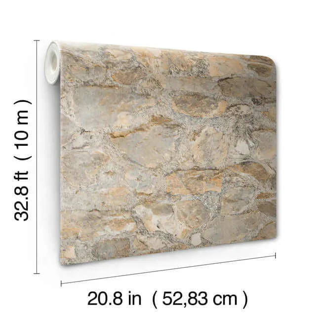 York Wallcoverings Field Stone - Tan & Grey Wallpaper | Buy Online York Wallcoverings Field Stone wallpaper, color Tan & Grey, SKU PA130904LW