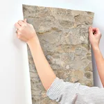 York Wallcoverings Field Stone - Tan & Grey Wallpaper | Buy Online York Wallcoverings Field Stone wallpaper, color Tan & Grey, SKU PA130904LW