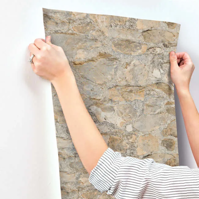 York Wallcoverings Field Stone - Tan & Grey Wallpaper | Buy Online York Wallcoverings Field Stone wallpaper, color Tan & Grey, SKU PA130904LW