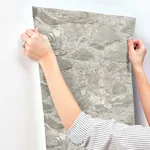 York Wallcoverings Field Stone wallpaper, color Grey, SKU MN1802