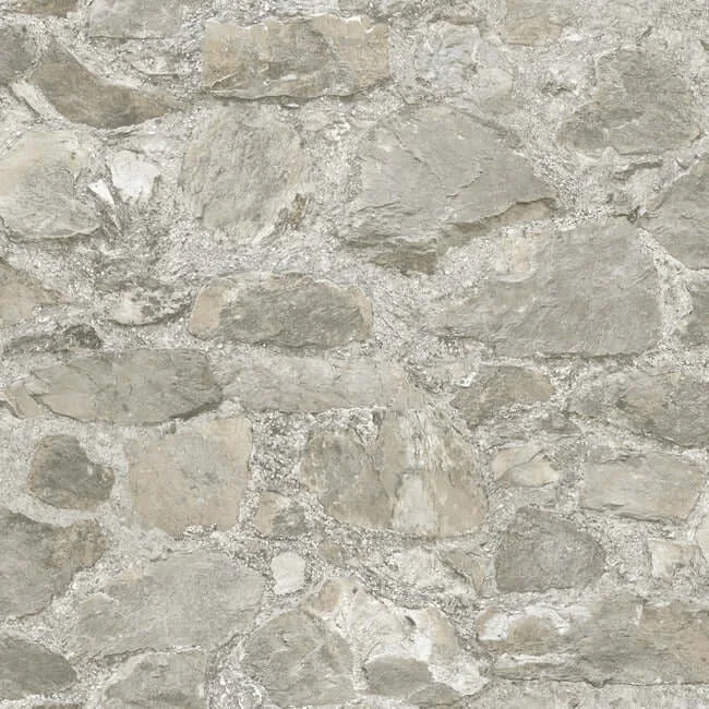 York Wallcoverings Field Stone wallpaper, color Grey, SKU MN1802