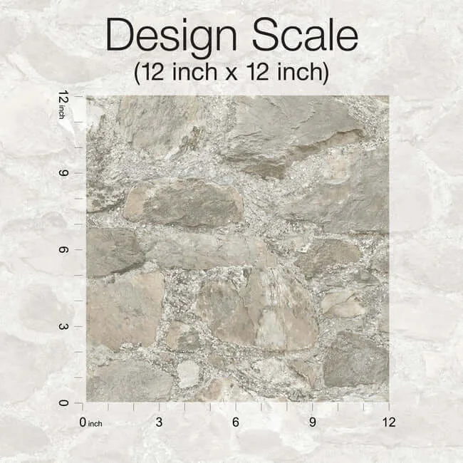 York Wallcoverings Field Stone wallpaper, color Grey, SKU MN1802