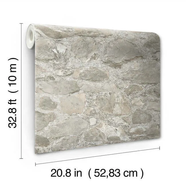 York Wallcoverings Field Stone wallpaper, color Grey, SKU MN1802