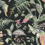 York Wallcoverings Fiji Garden wallpaper, color Black, SKU PSW1368RL