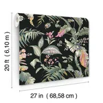 York Wallcoverings Fiji Garden wallpaper, color Black, SKU PSW1368RL