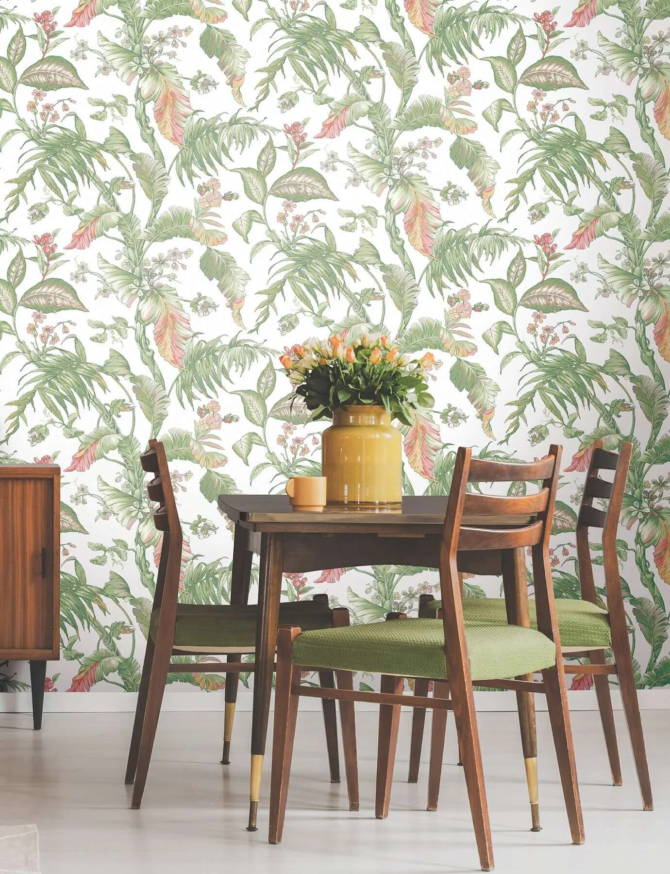 York Wallcoverings Fiji Garden wallpaper, color Pink, SKU PSW1369RL