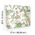 York Wallcoverings Fiji Garden wallpaper, color Pink, SKU PSW1369RL