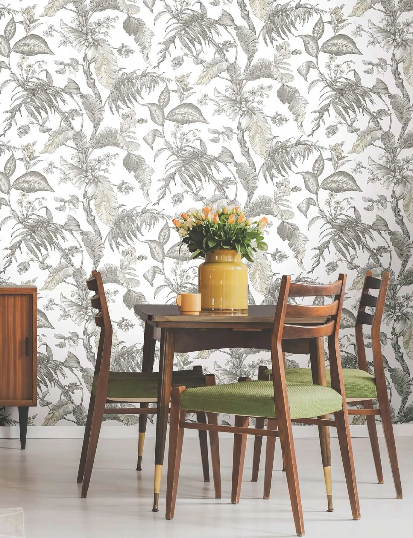 York Wallcoverings Fiji Garden wallpaper, color White, SKU PSW1371RL