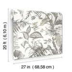 York Wallcoverings Fiji Garden wallpaper, color White, SKU PSW1371RL