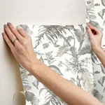 York Wallcoverings Fiji Garden wallpaper, color White, SKU PSW1371RL