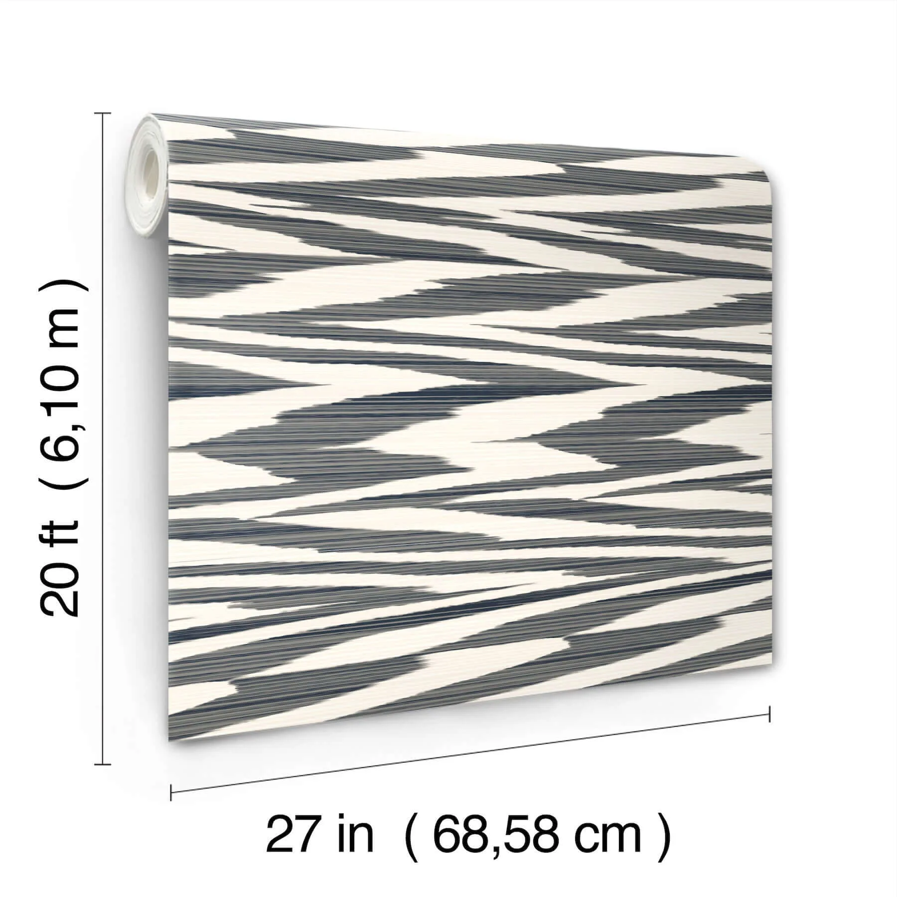 York Wallcoverings Flamed Zig Zag - Black Wallpaper | Buy Online York Wallcoverings Flamed Zig Zag wallpaper, color Black, SKU PSW1645RL